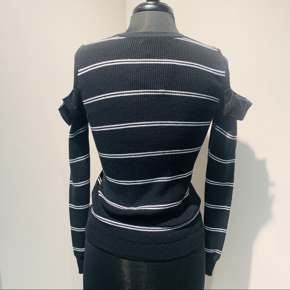 Striped Ruffle Cold Shoulder - Picture 4 of 5
